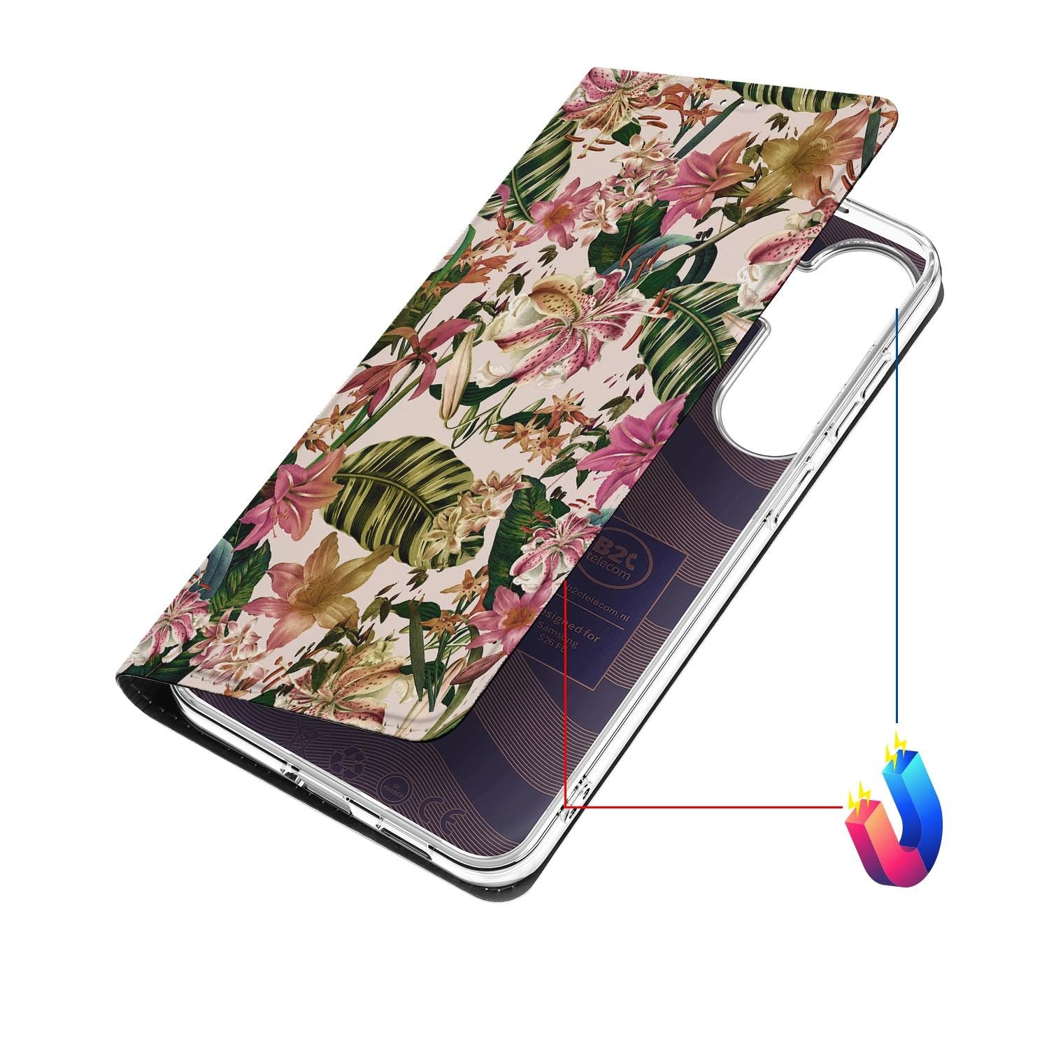 Samsung Galaxy S26 FE hoesje Flowers met magneetsluiting