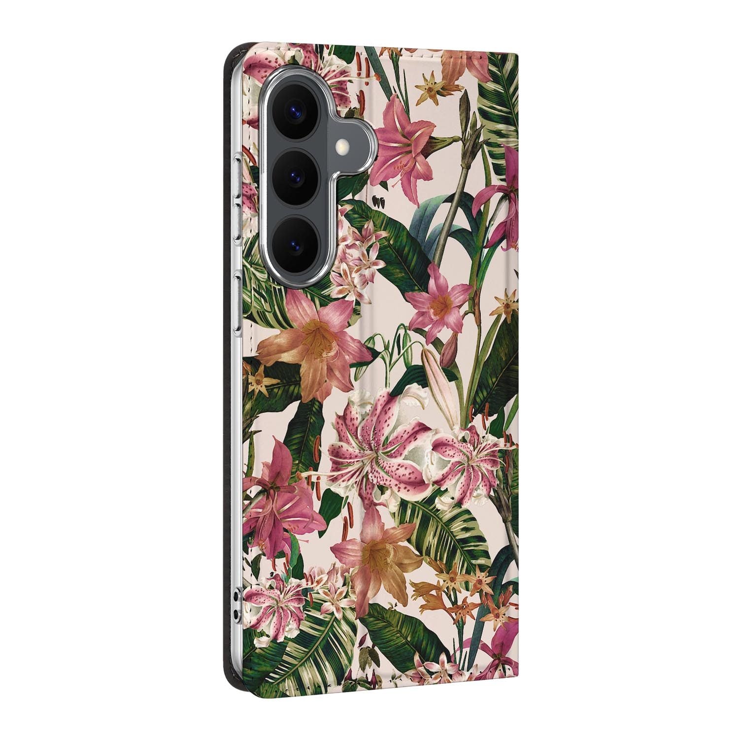 Samsung Galaxy S26 FE standcase Flowers, bescherming voor- en achterkant