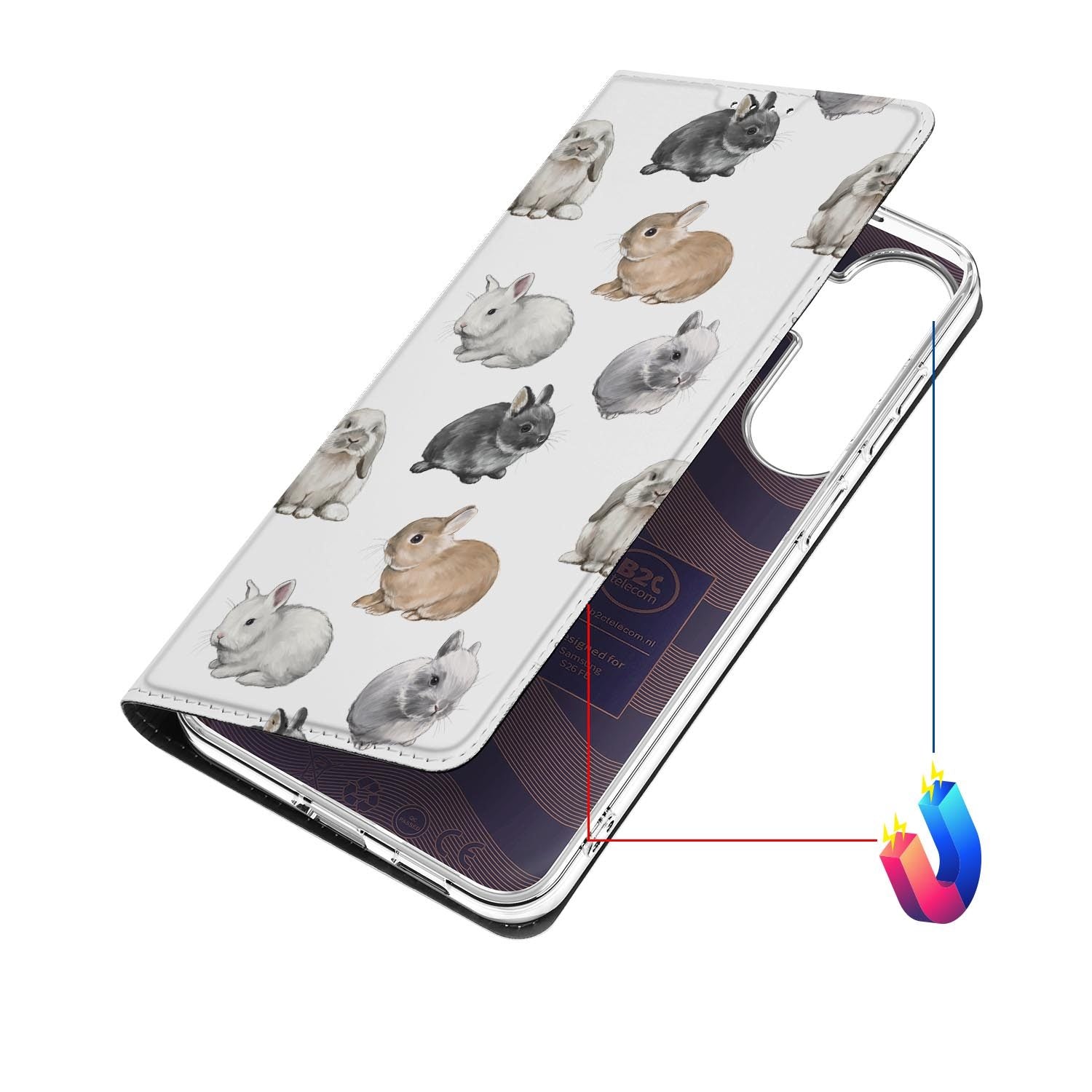 Samsung Galaxy S26 FE hoesje Konijntjes met magneetsluiting