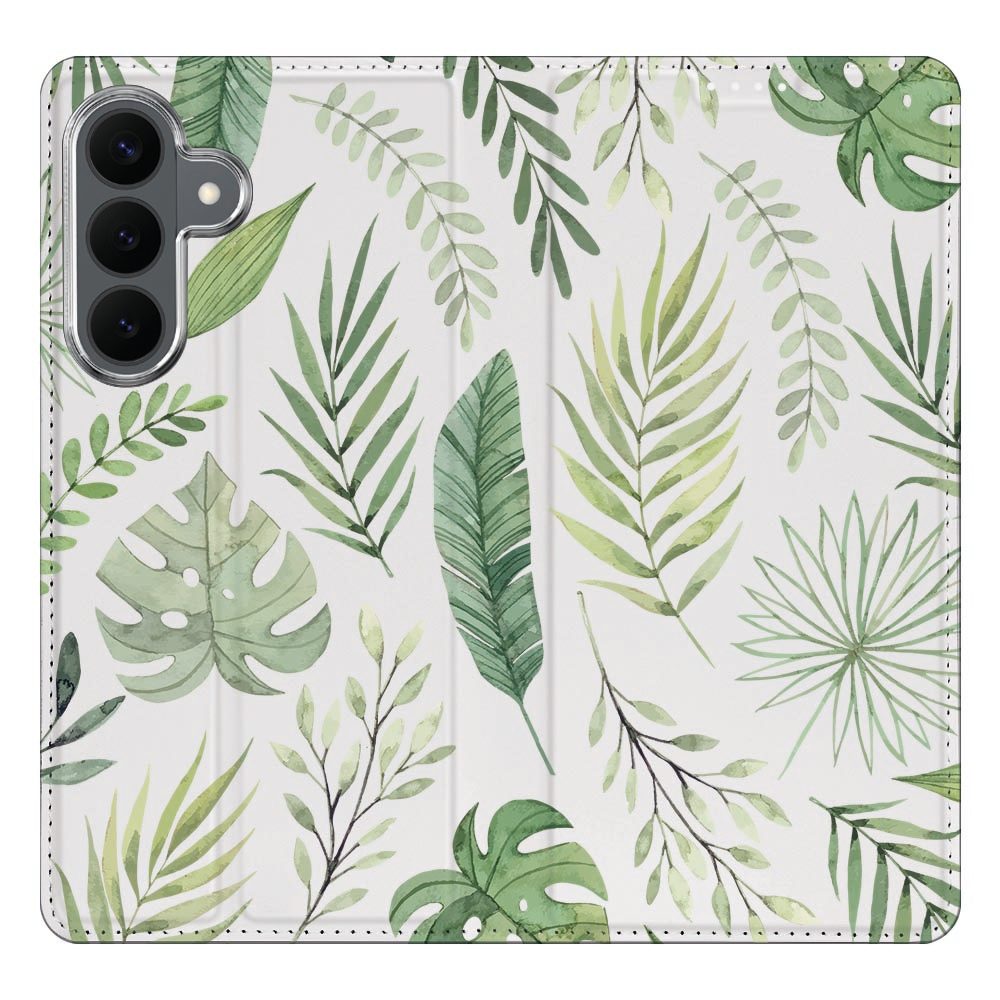 Samsung Galaxy S26 FE boekhoesje Leaves met pasjesvak