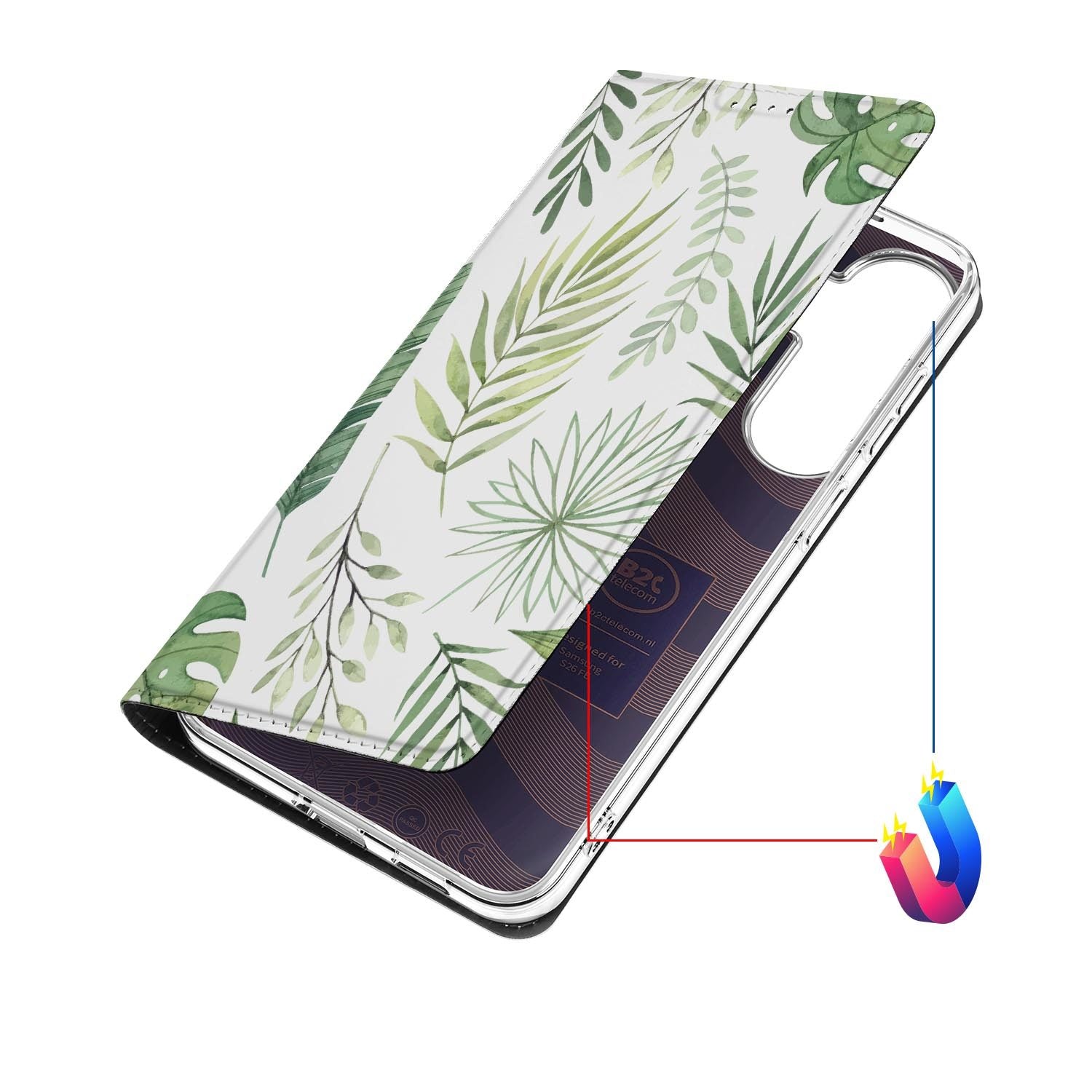 Samsung Galaxy S26 FE hoesje Leaves met magneetsluiting