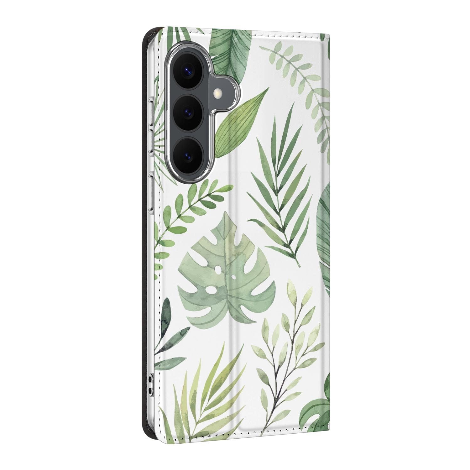 Samsung Galaxy S26 FE standcase Leaves, bescherming voor- en achterkant