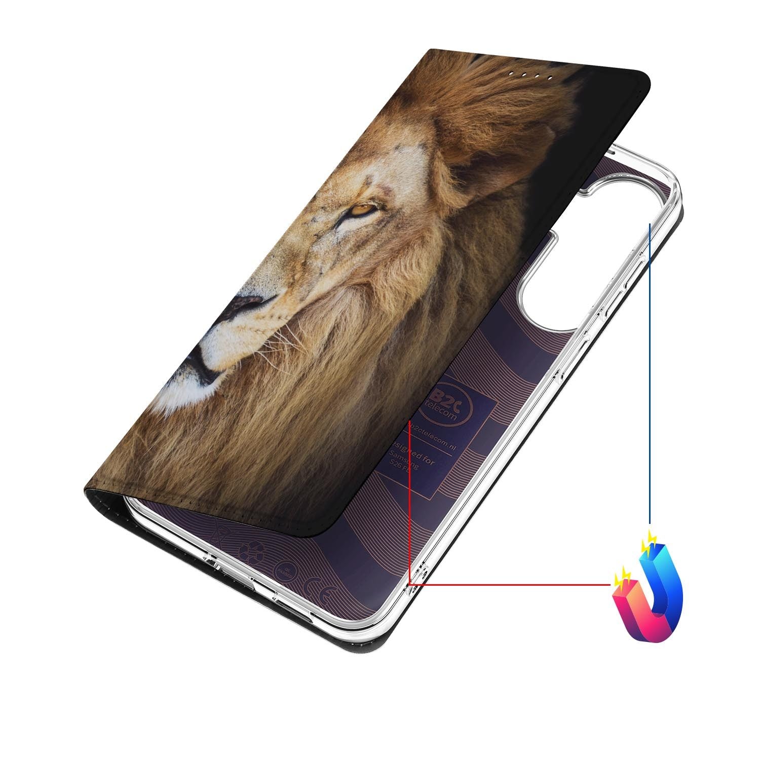 Samsung Galaxy S26 FE hoesje Leeuw met magneetsluiting