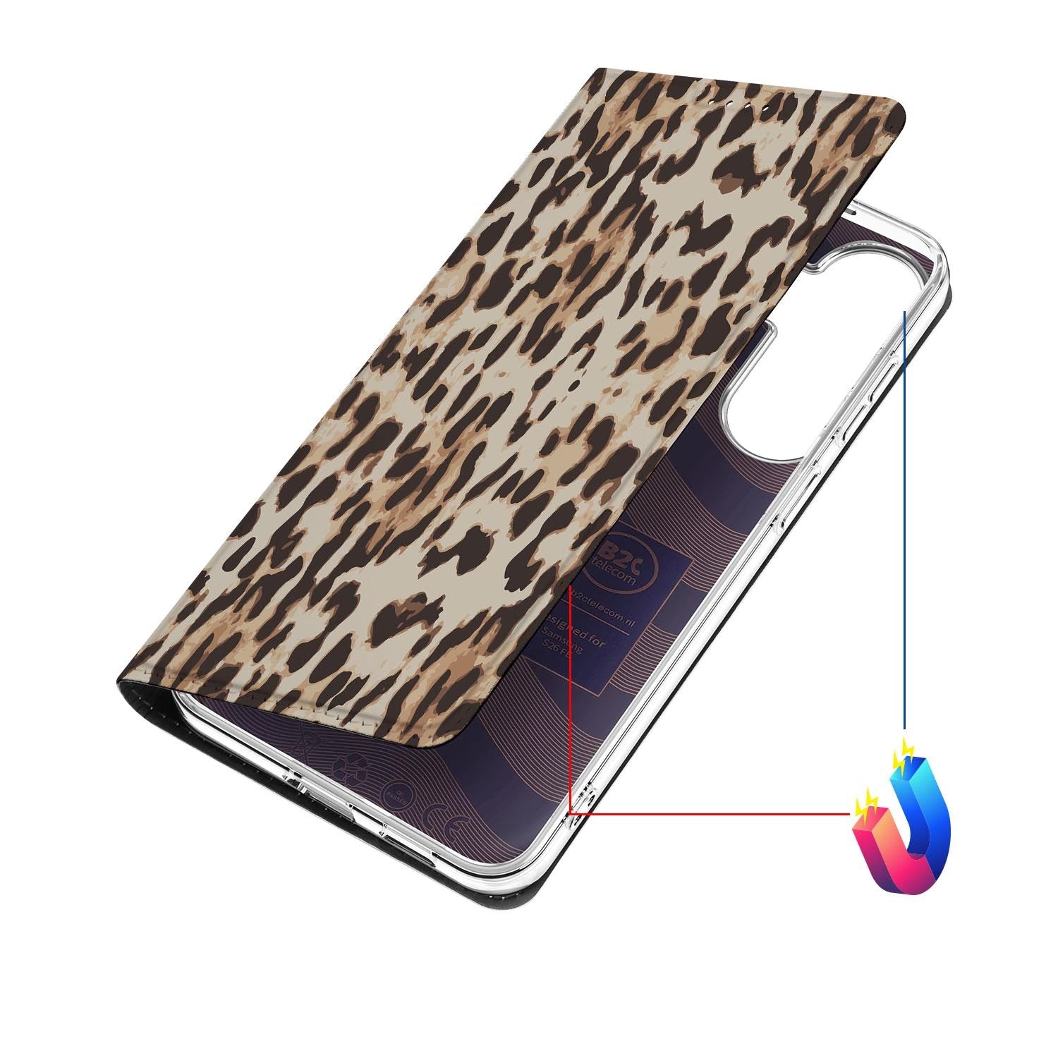 Samsung Galaxy S26 FE hoesje Leopard met magneetsluiting