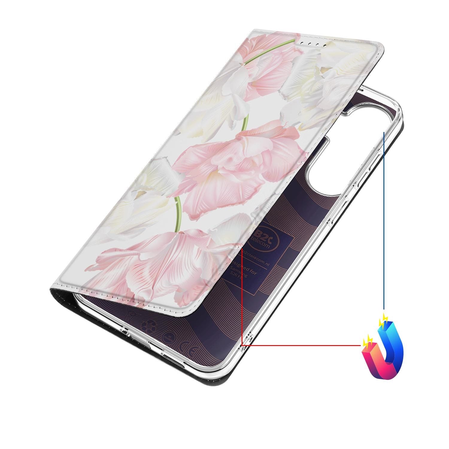 Samsung Galaxy S26 FE hoesje Lovely Flowers met magneetsluiting