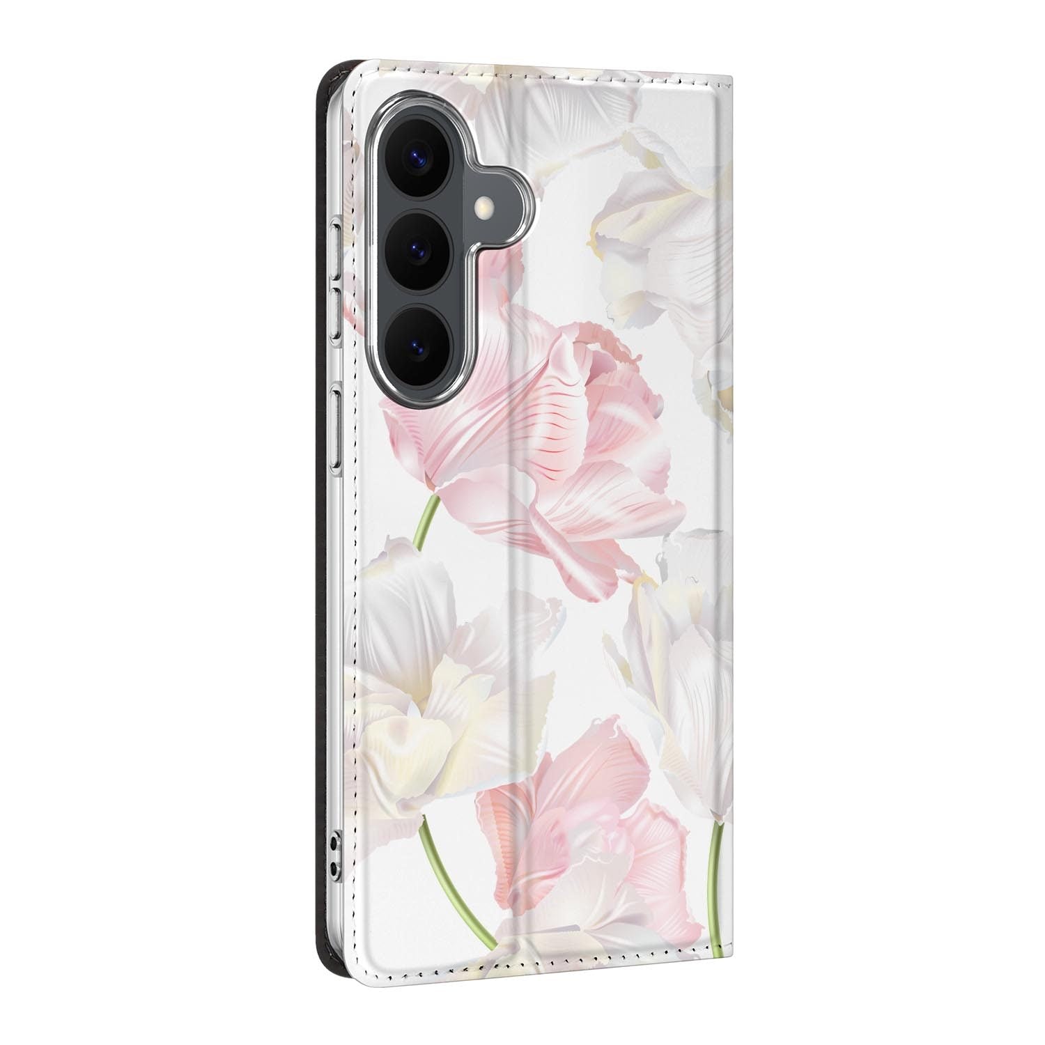 Samsung Galaxy S26 FE standcase Lovely Flowers, bescherming voor- en achterkant