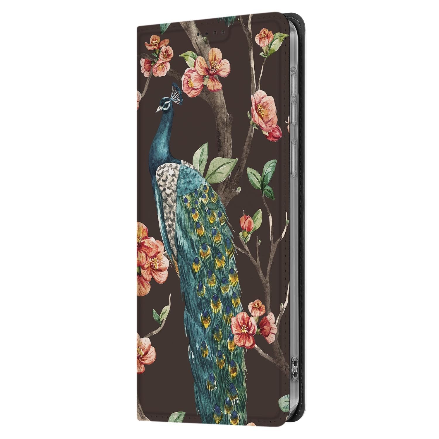 Samsung Galaxy S26 FE standcase Pauw met Bloemen met uitklapbare standaard