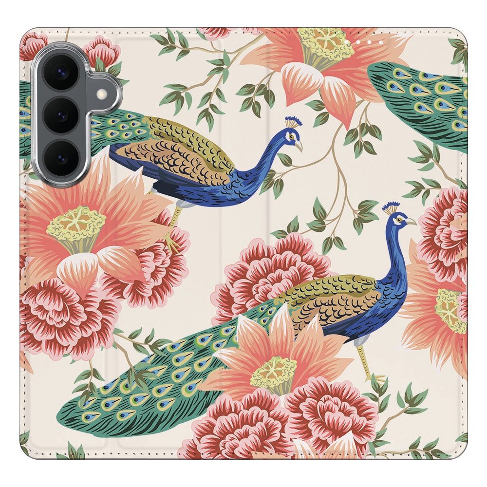 Samsung Galaxy S26 FE boekhoesje Pink Peacock met pasjesvak