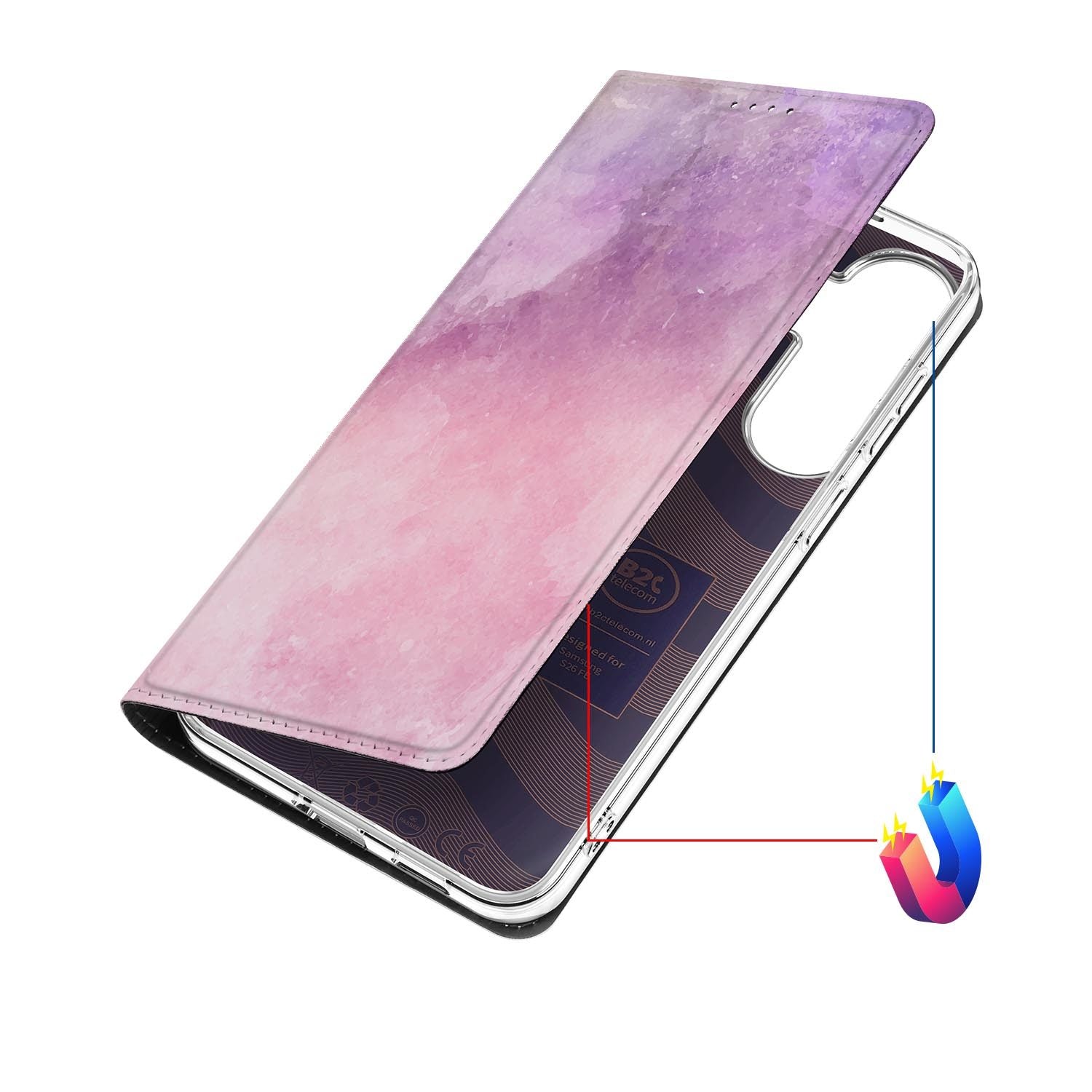 Samsung Galaxy S26 FE hoesje Pink Purple Paint met magneetsluiting