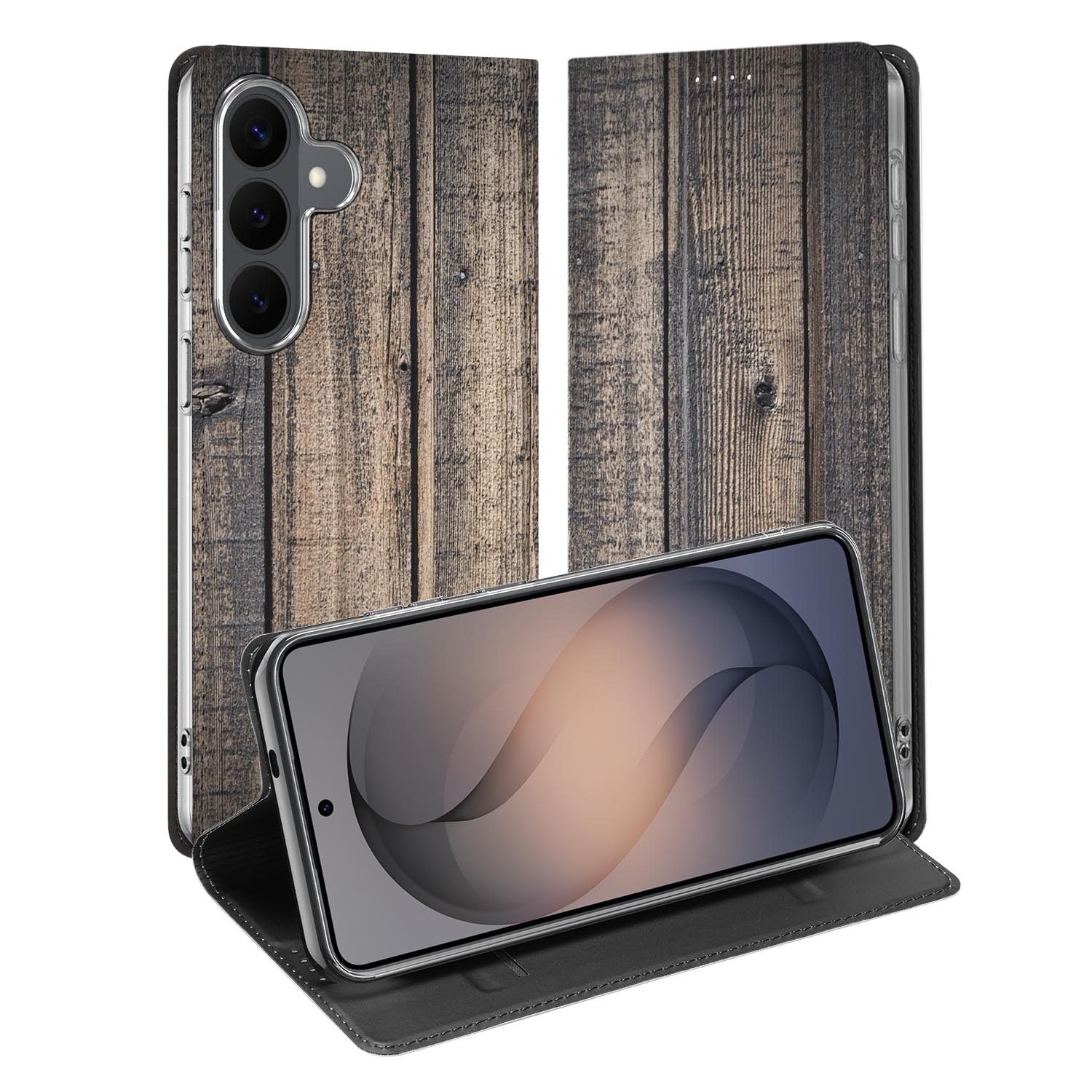 Samsung Galaxy S26 FE standcase met Steigerhout-print