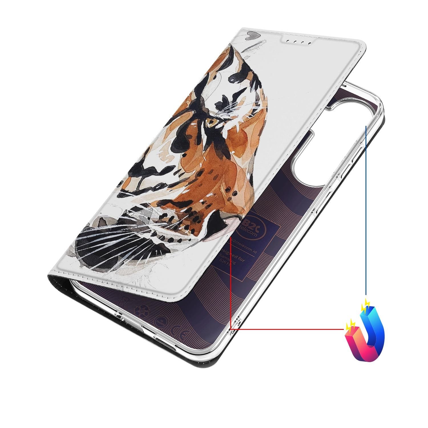 Samsung Galaxy S26 FE hoesje Tiger met magneetsluiting