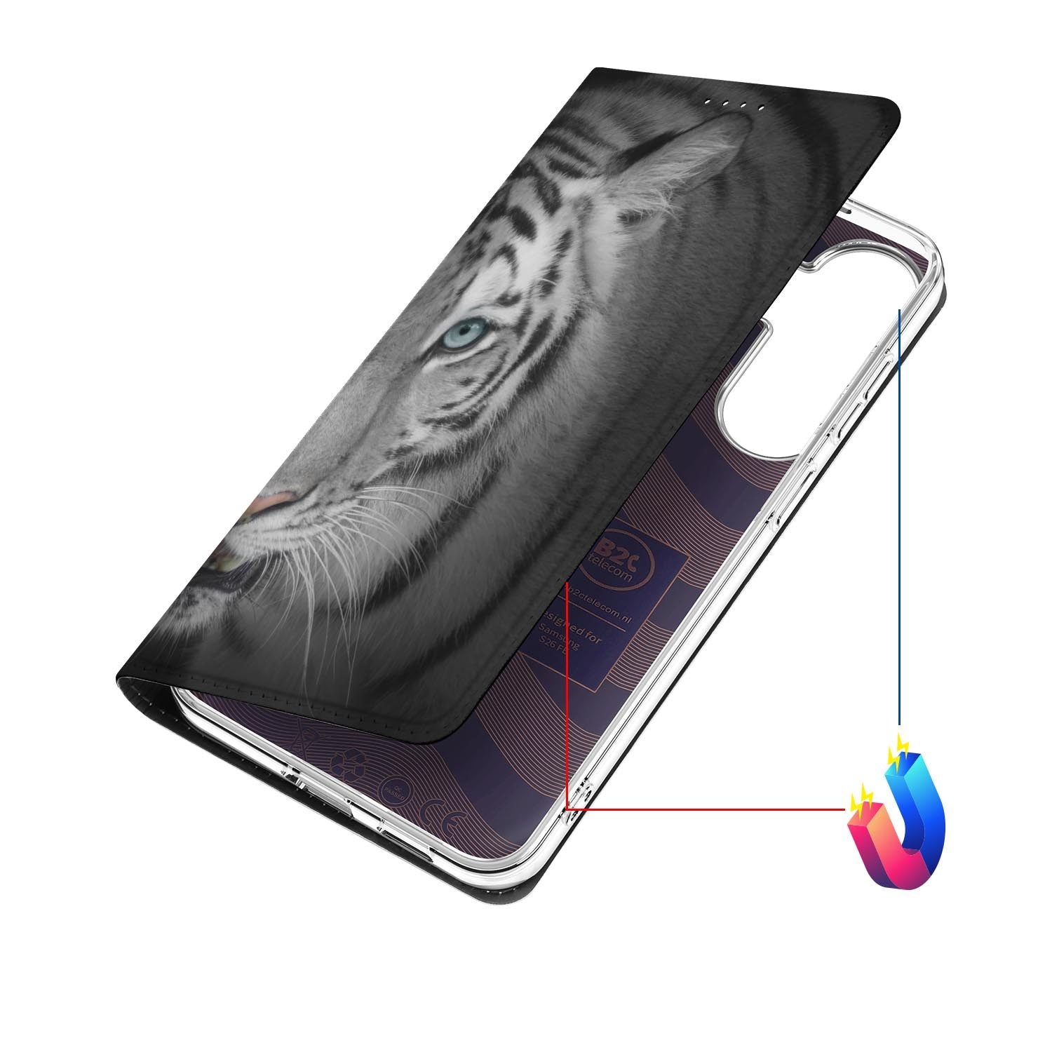 Samsung Galaxy S26 FE hoesje Tijger met magneetsluiting