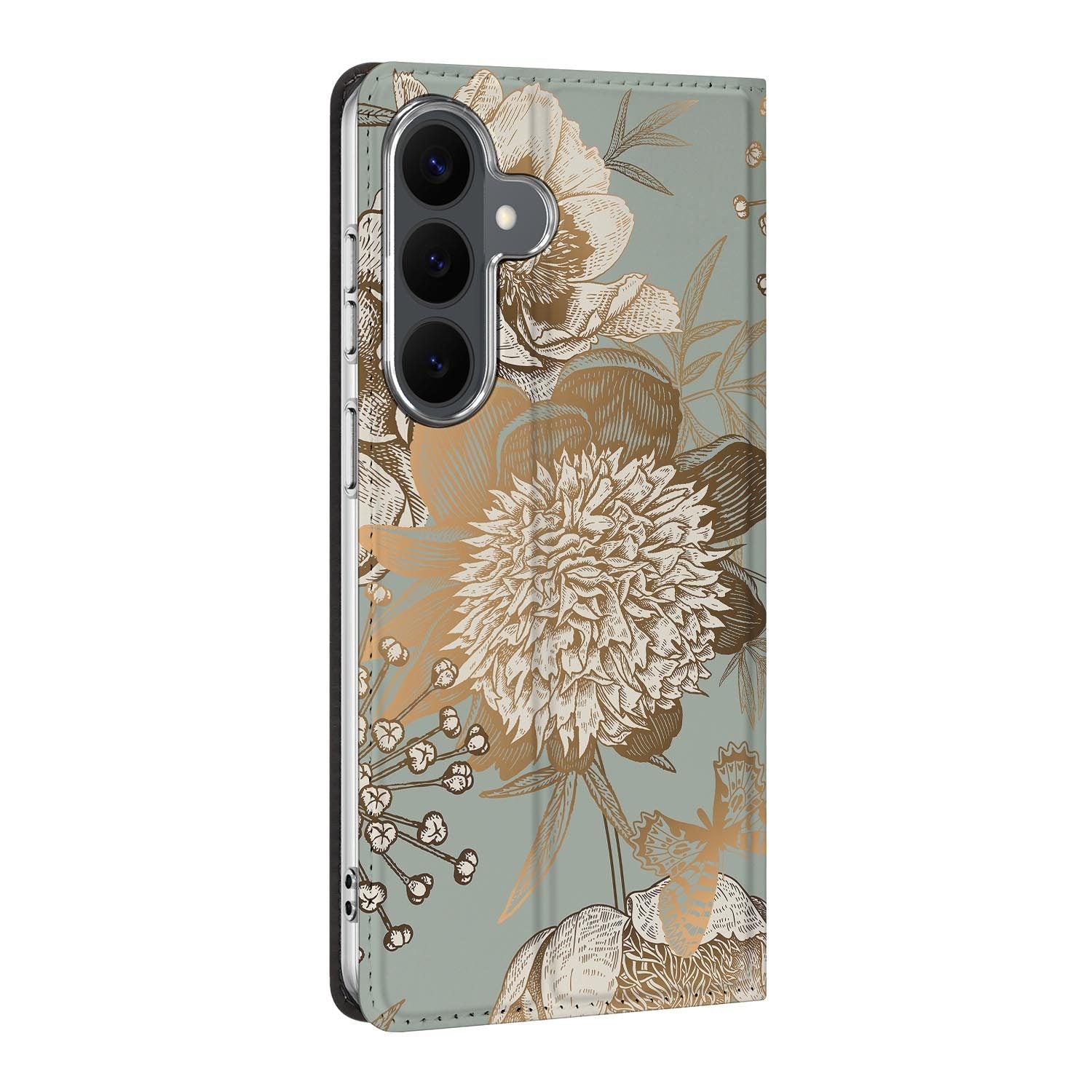 Samsung Galaxy S26 FE standcase Vintage Bird Flowers, bescherming voor- en achterkant