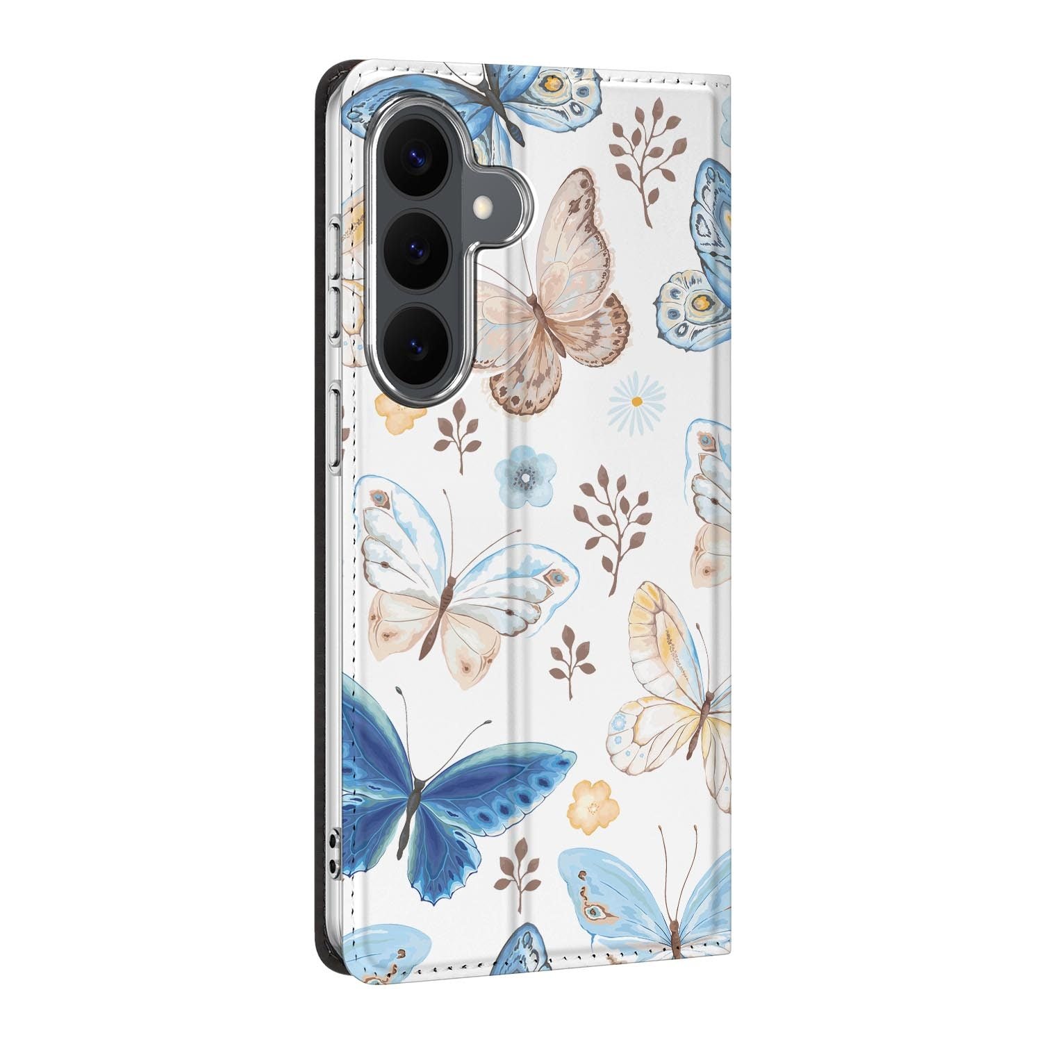 Samsung Galaxy S26 FE standcase Vlinder, bescherming voor- en achterkant