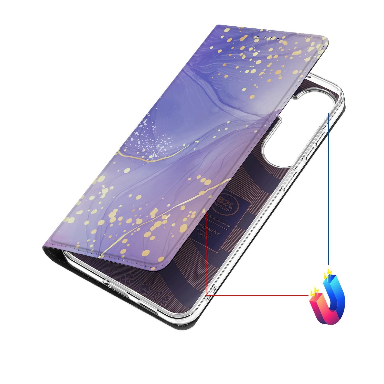 Samsung Galaxy S26 FE hoesje Watercolor Paars met magneetsluiting