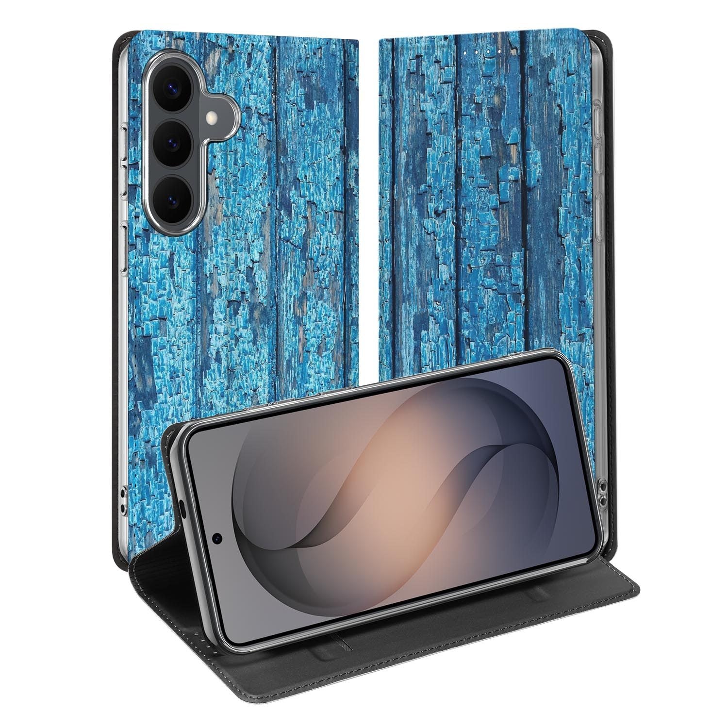 Samsung Galaxy S26 FE standcase met Wood Blue-print