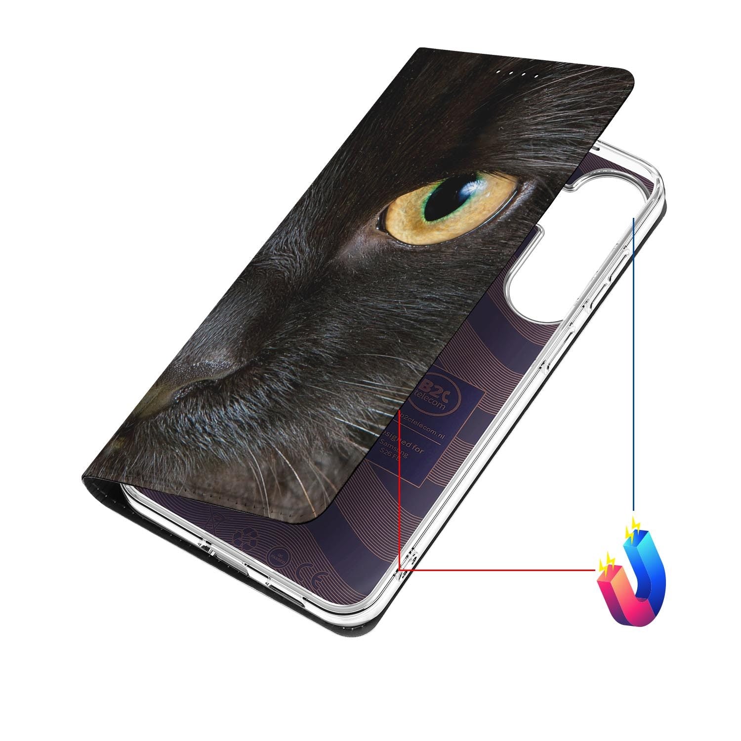 Samsung Galaxy S26 FE hoesje Zwarte Kat met magneetsluiting