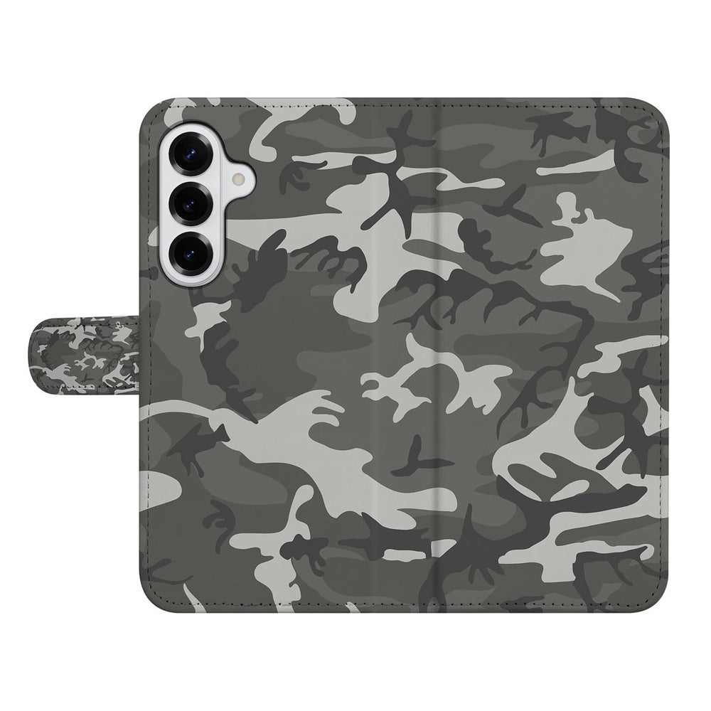 Samsung Galaxy S26 Plus Army Light Camouflage Book Case Camouflageprint Aanzicht.