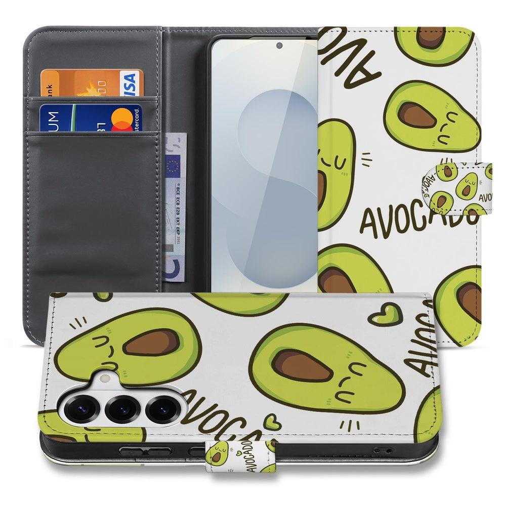 Samsung Galaxy S26 Plus Book Case Avocado Singing Groen Voorzijde.