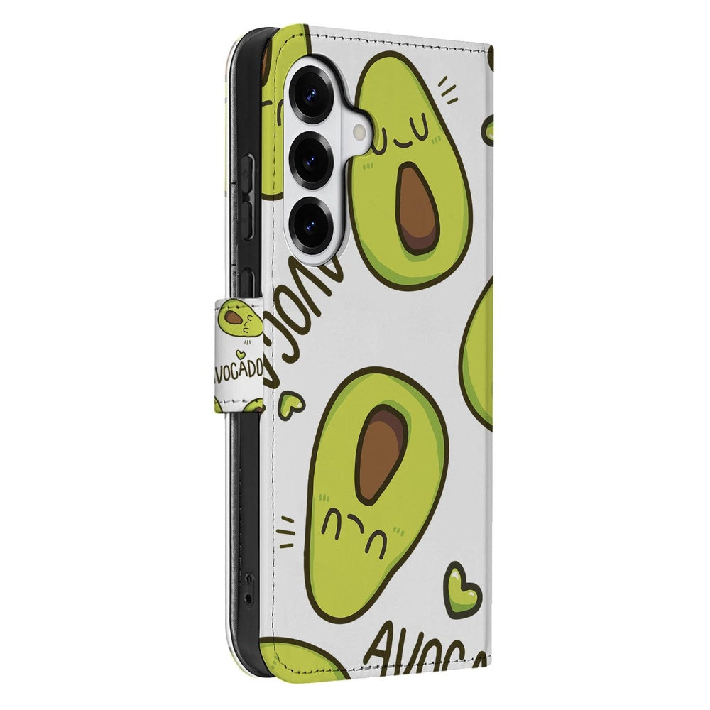 Samsung Galaxy S26 Plus Book Case Avocado Singing Groen zijaanzicht.