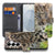 Samsung Galaxy S26 Plus Bookcase Hoesje Met Pasjes Baby Luipaard luipaardprint zwart grijs aanzicht.
