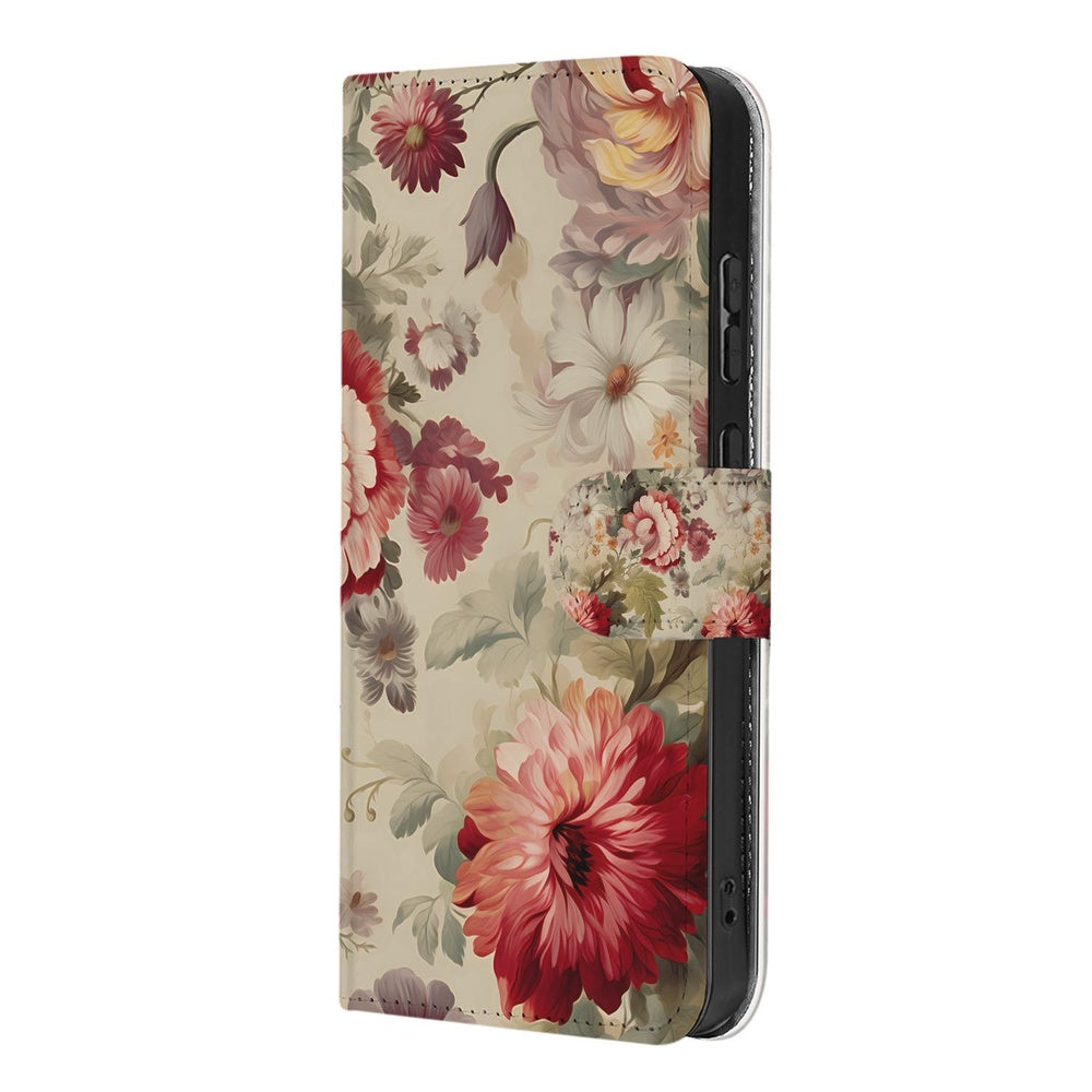 Samsung Galaxy S26 Plus Portemonnee Hoesje Bloemenprint zijaanzicht.