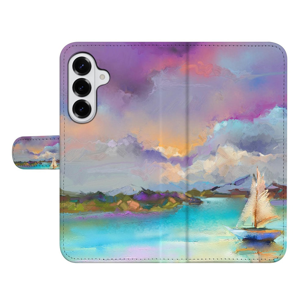 Samsung Galaxy S26 Plus Book Case Boot Motief waterverf ontwerp voorkant.