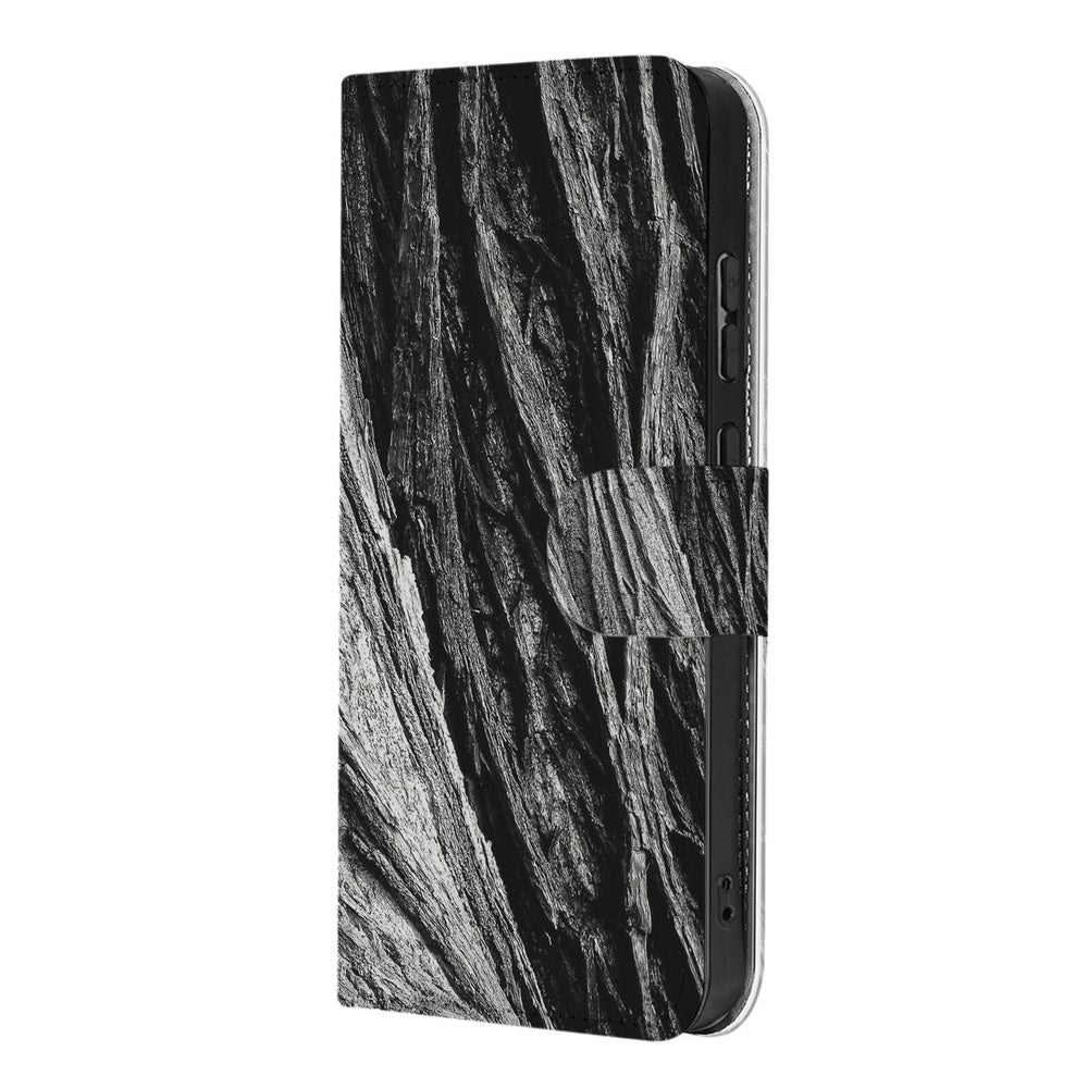 Samsung Galaxy S26 Plus Telefoonhoesje Boomschors Grijs Rustiek zijaanzicht.