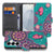 Samsung Galaxy S26 Plus Bookstyle Hoesje Met Pasjes Cirkels en Vlinders design kleurrijke mandala cirkels en vlinders aanzicht.