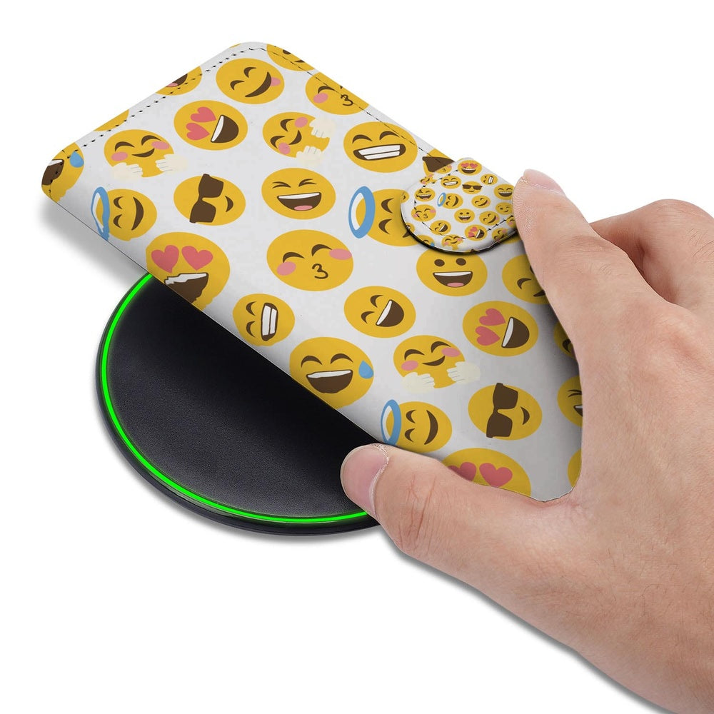 Samsung Galaxy S26 Plus Book Case Meerkleurig Emoji design hand met accessoires.