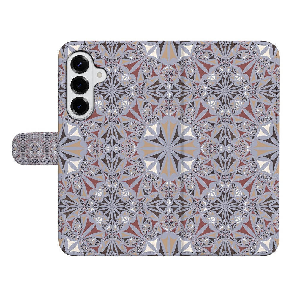 Samsung Galaxy S26 Plus Book Case Bloemenpatroon Design print zijde-aanzicht.