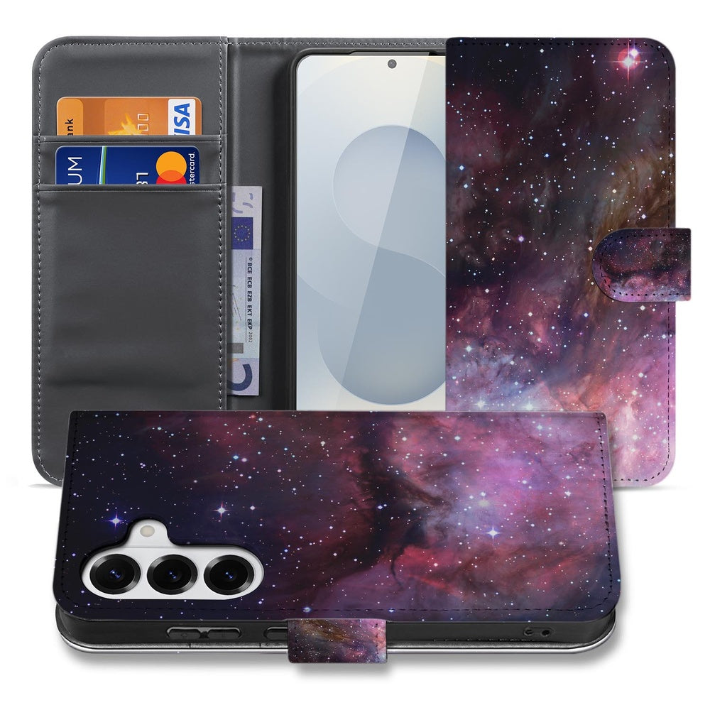 Samsung Galaxy S26 Plus Book Case Hoesje Samsung Galaxy S26 Plus Heelal Design Front View.