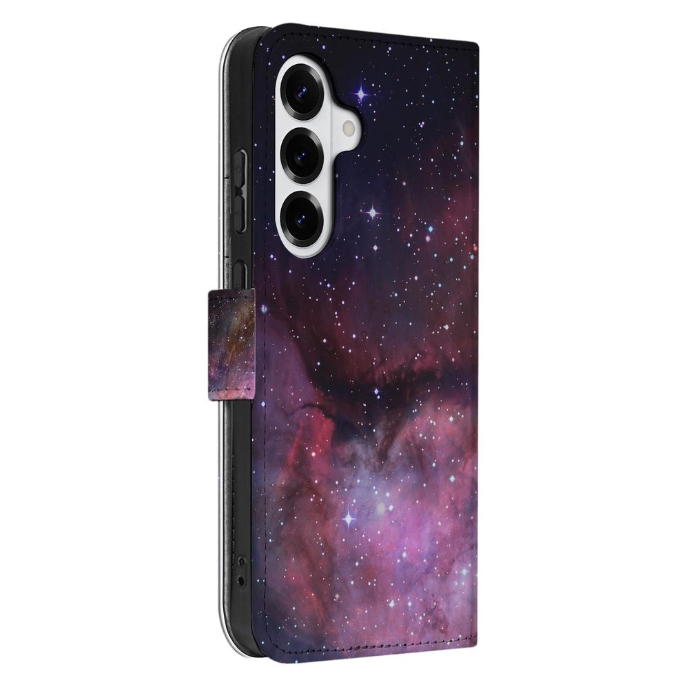 Samsung Galaxy S26 Plus Book Case Hoesje Samsung Galaxy S26 Plus Heelal Design Aanzicht.