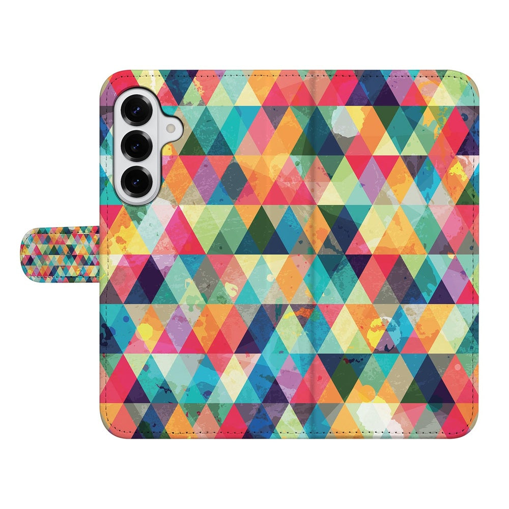 Samsung Galaxy S26 Plus Telefoonhoesje Geruit Aanzicht met kleurrijk ruitmotief.