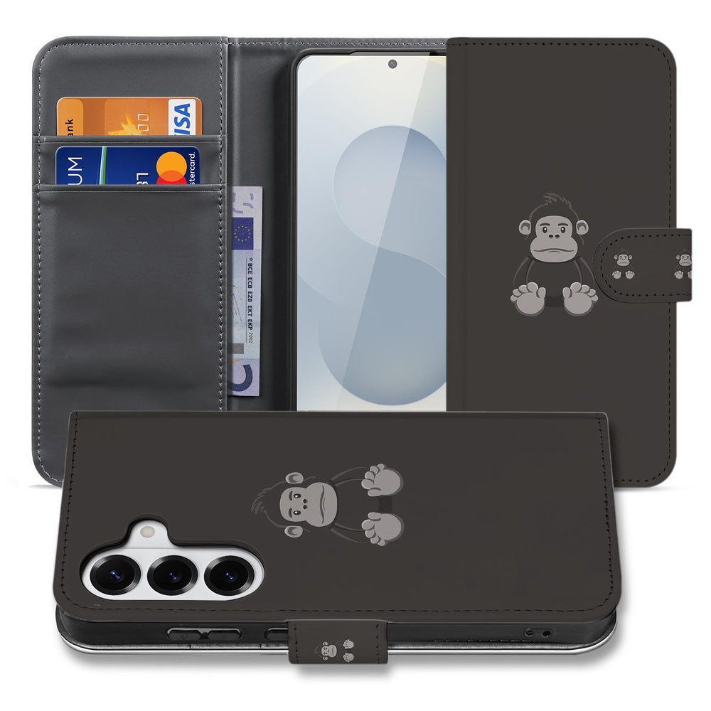 Samsung Galaxy S26 Plus Portemonnee Hoesje Gorilla Bruin Binnenzijde en Aanzicht.