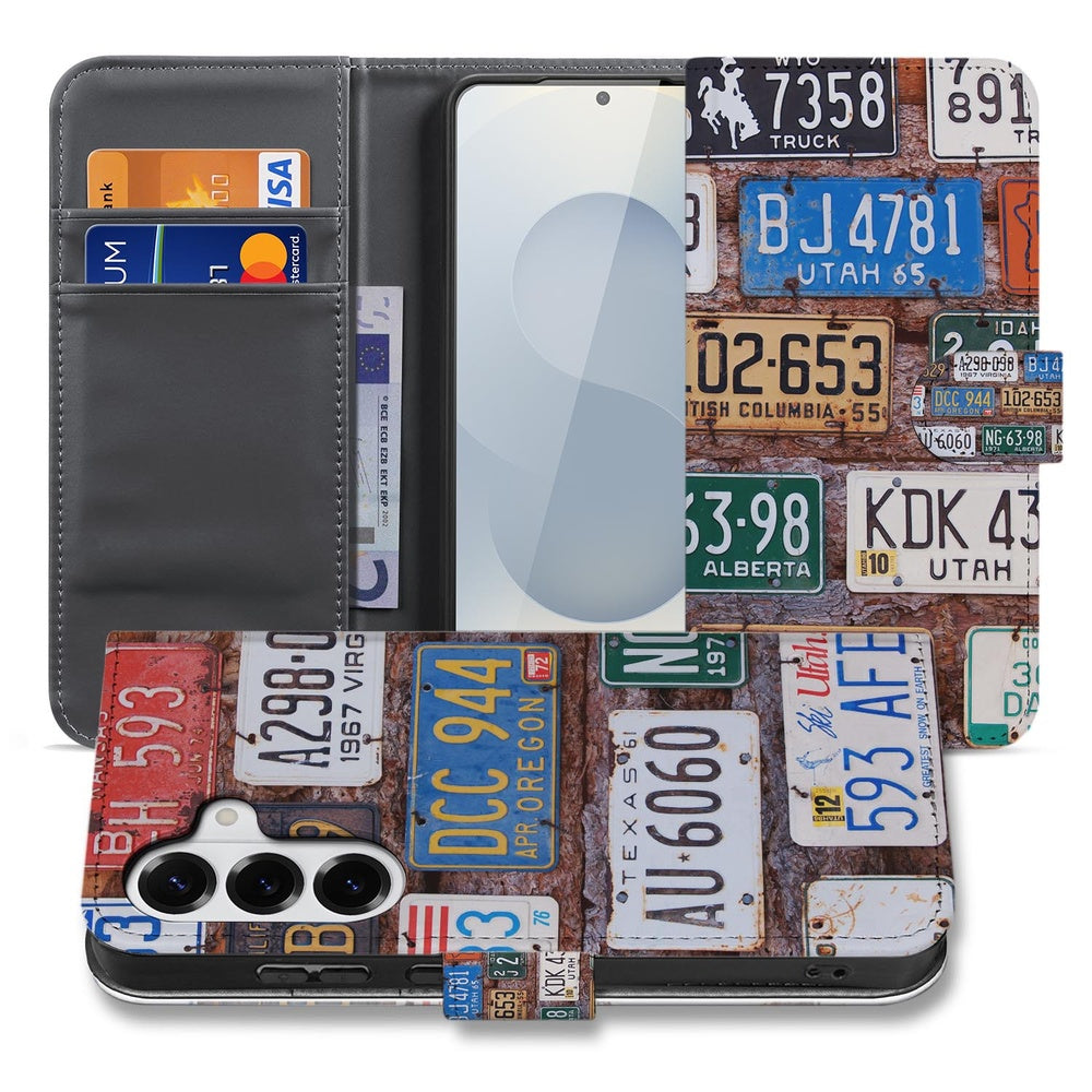 Samsung Galaxy S26 Plus Book Case Kentekenplaten print voorkant en binnenkant.