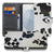 Samsung Galaxy S26 Plus Book Case Hoesje Koeienvlekken design voorkant en binnenkant met vakjes.