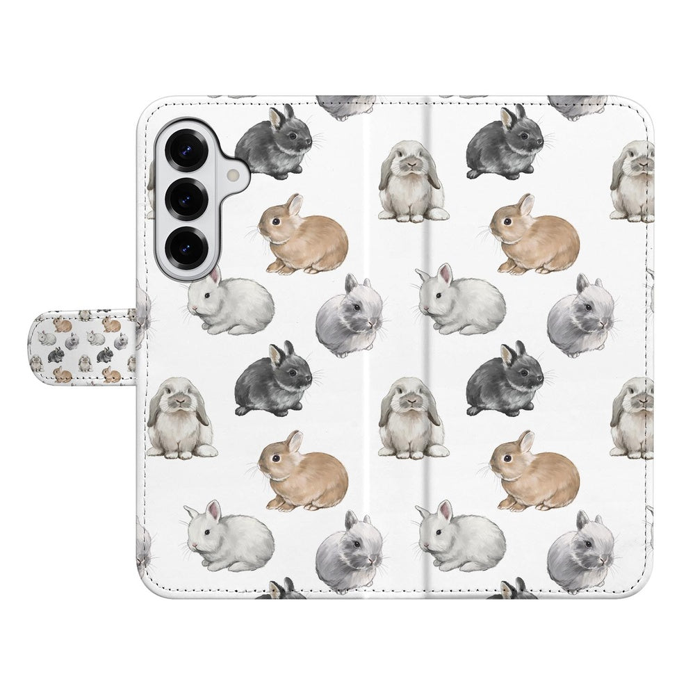 Samsung Galaxy S26 Plus Telefoonhoesje Met Pasjes Konijntjes vooraanzicht.