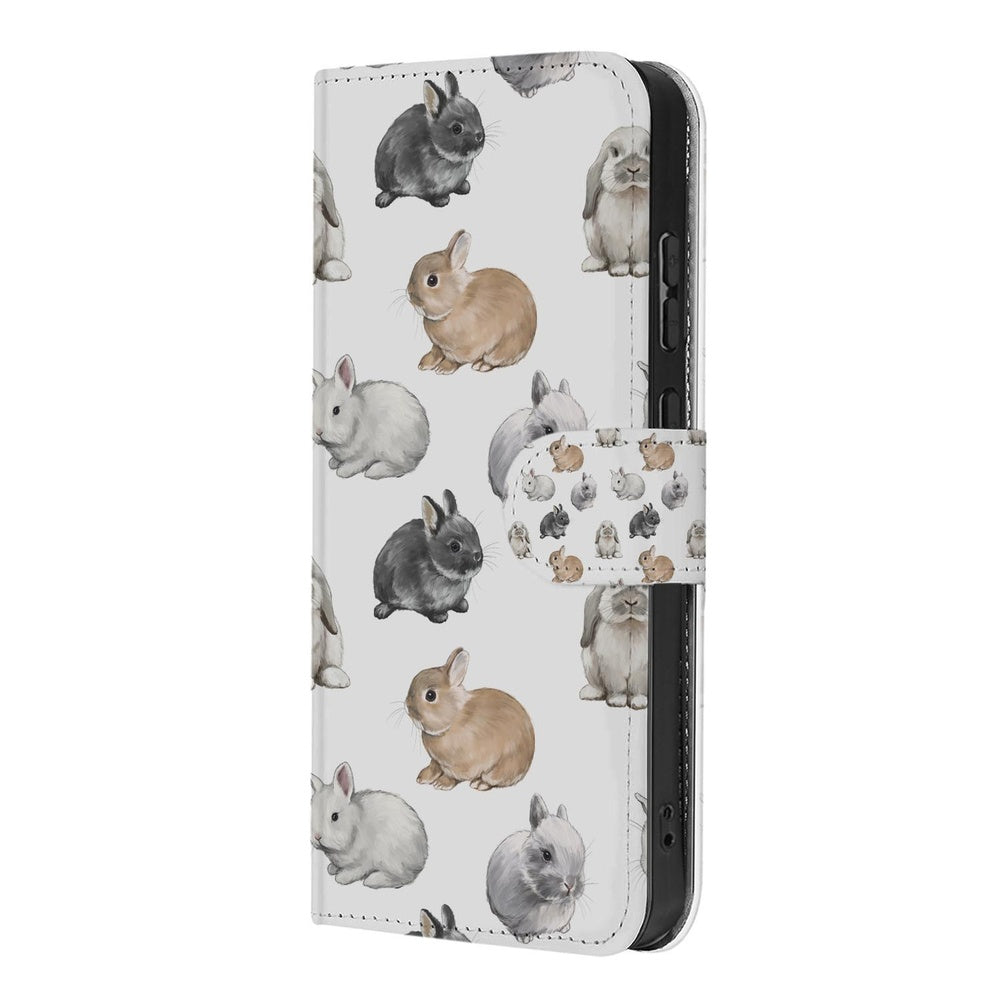 Samsung Galaxy S26 Plus Telefoonhoesje Met Pasjes Konijntjes design vooraanzicht.