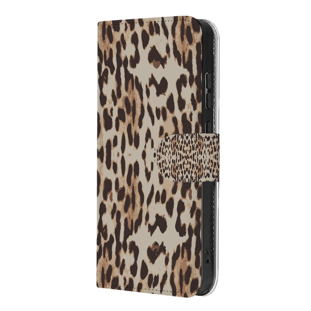 Samsung Galaxy S26 Plus Book Case Leopard print aanzicht.