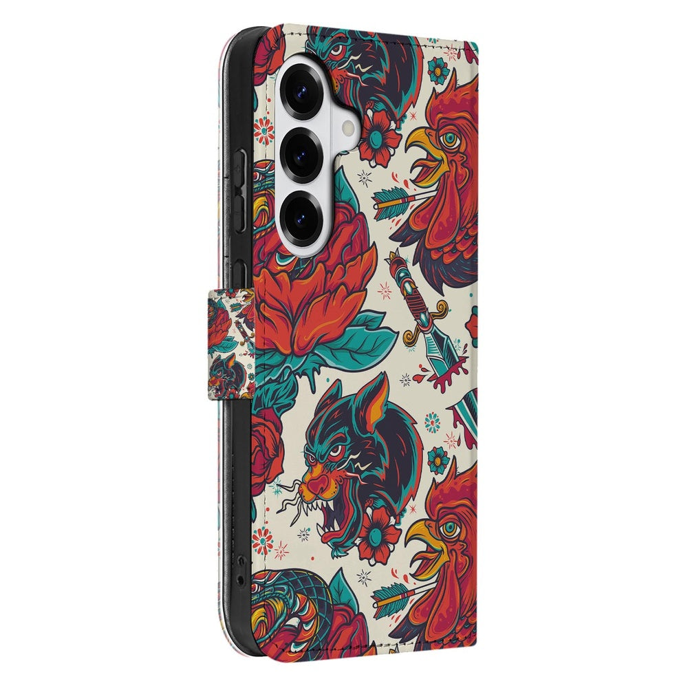 Samsung Galaxy S26 Plus Telefoonhoesje Old Skool tattoo-print zijaanzicht.