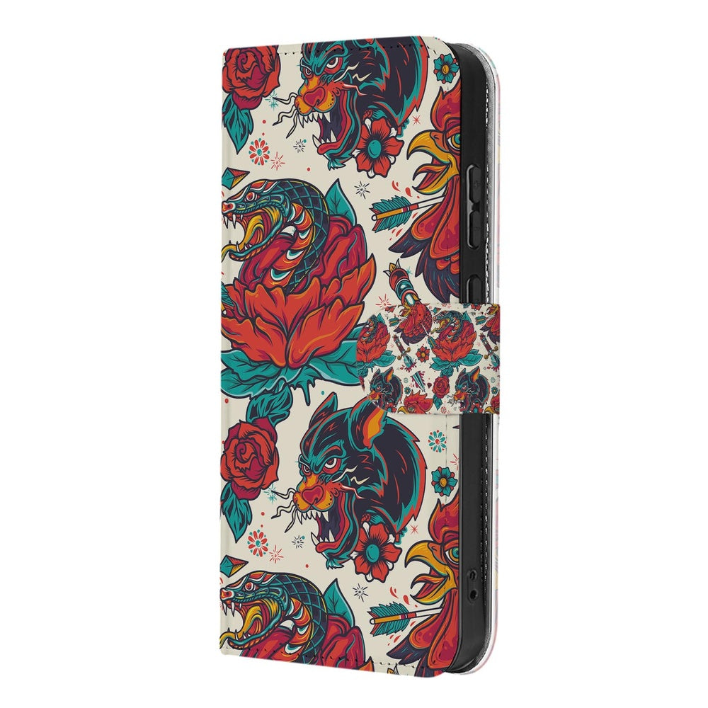 Samsung Galaxy S26 Plus Telefoonhoesje Old Skool tattoo print zijkant.