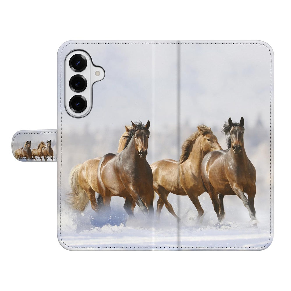 Samsung Galaxy S26 Plus Book Case Paarden Motief design met paardenprint frontzicht.