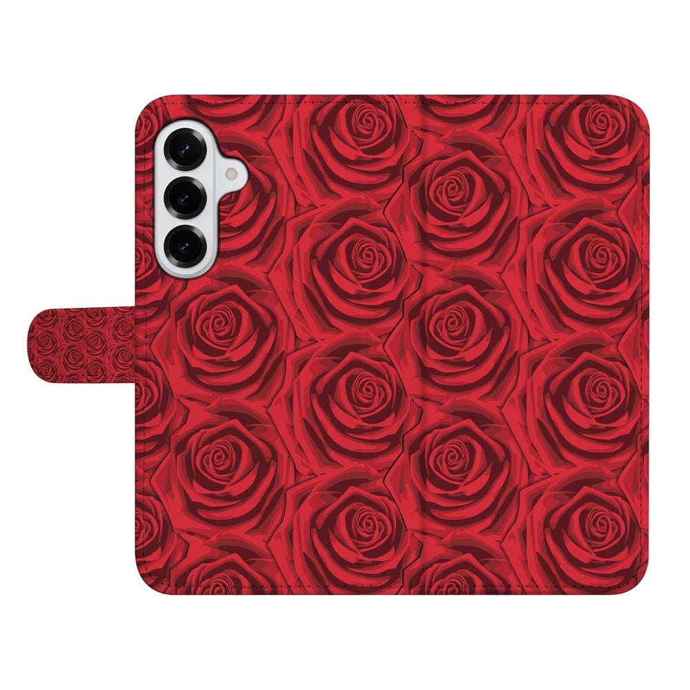 Samsung Galaxy S26 Plus Telefoonhoesje Red Roses design vooraanzicht.
