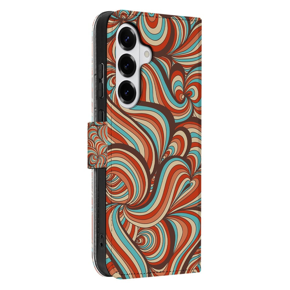 Samsung Galaxy S26 Plus Hoesje Retro Retro design moderne kleuren print zijkant.