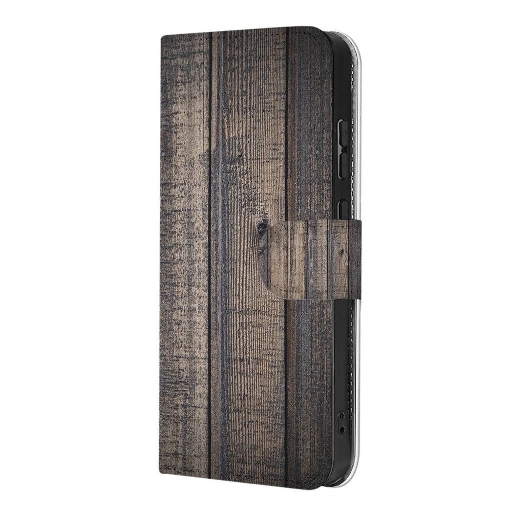 Samsung Galaxy S26 Plus Bookstyle Hoesje Steigerhout Design steigerhout design zijkant.