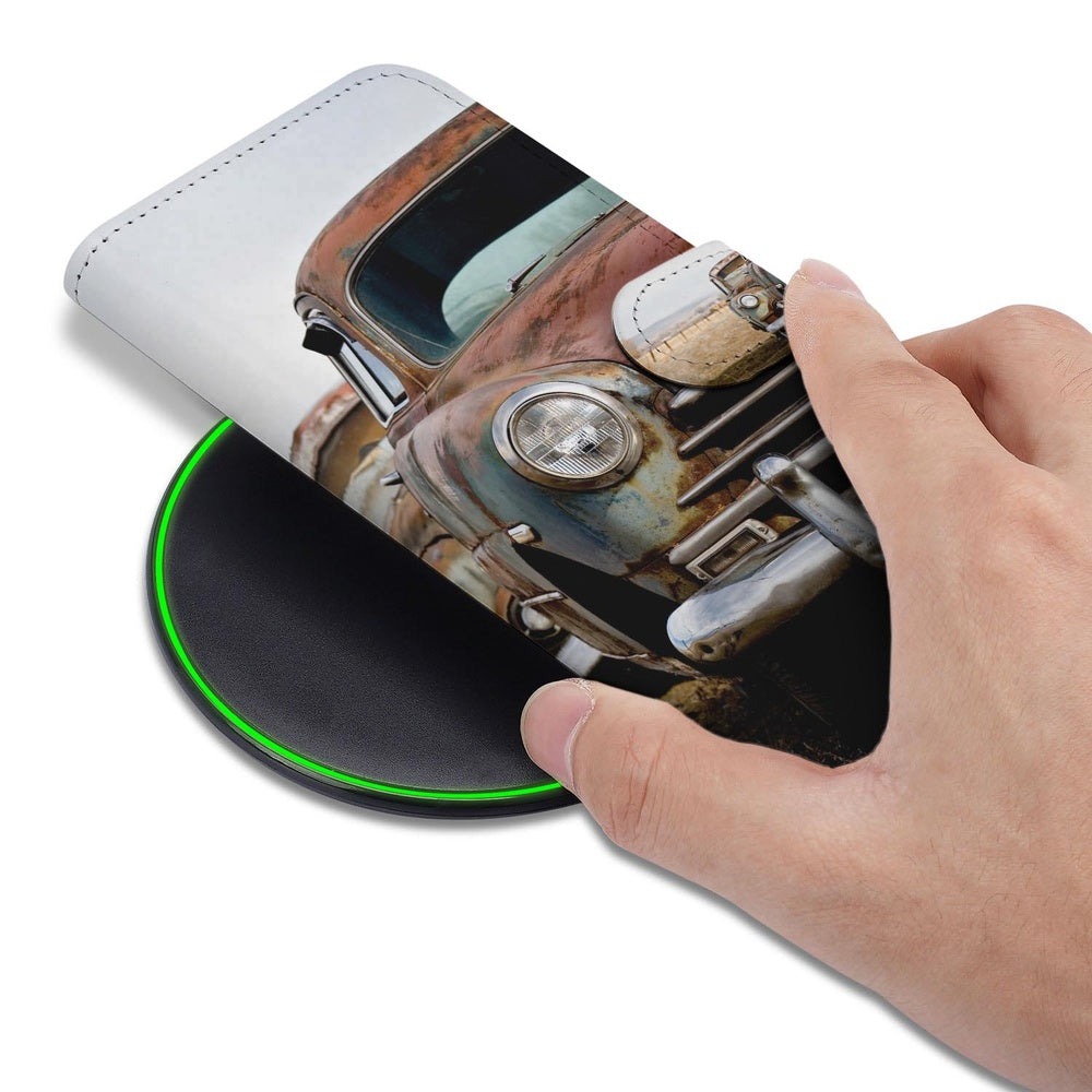 Samsung Galaxy S26 Plus Vintage Auto book case vintage auto print hand dieptezicht.