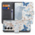 Samsung Galaxy S26 Plus Vlinder Wallet Hoesje Wallet hoesje vlinderpatroon blauw bruin vooraanzicht.