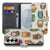Samsung Galaxy S26 Plus Book Case Vrolijke Uilen Pasjeshoesje beige kunstleer open aanzicht.