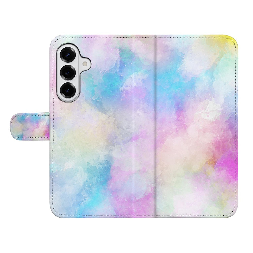Samsung Galaxy S26 Plus Bookcase Hoesje Watercolor Light pastel verfprint boekhouder voorkant.
